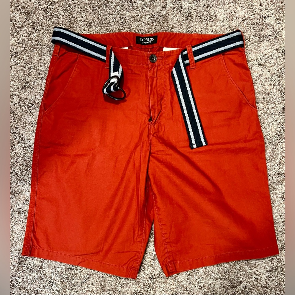 Men’s Red Express Shorts with Belt